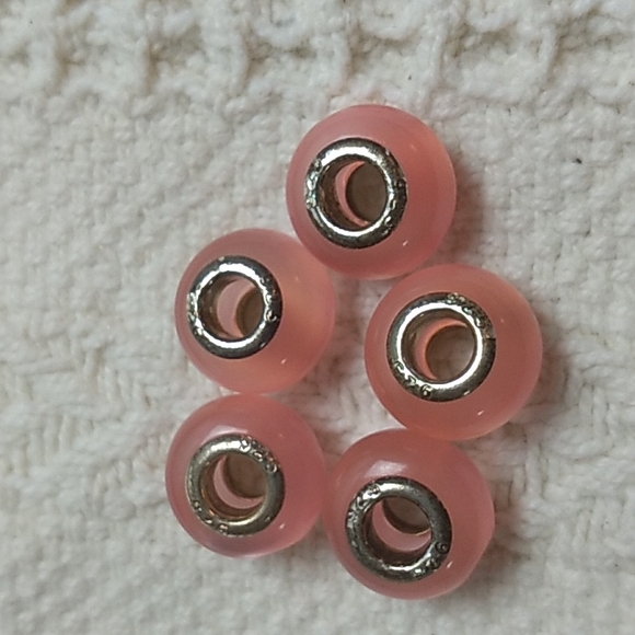 5 Beads pink Vintage for your bracelet 925 - Picture 2 of 3